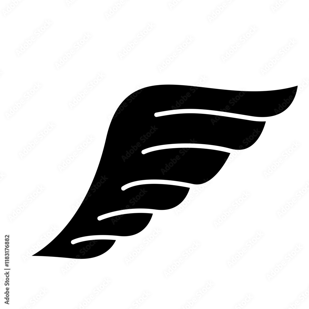 Obraz premium Wing icon in glyph style
