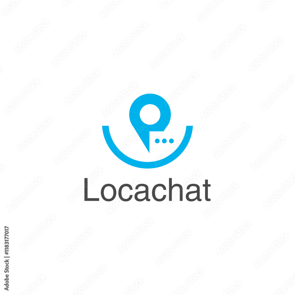 Creative chat icon logo design template with boat and location symbol Creative chat icon logo design template with boat and location symbol