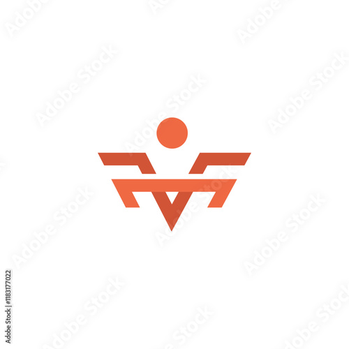 Letter VM monogram logo with people icon logo design vector