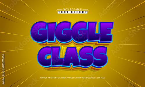 giggle class editable text effect with a kids and happy text style