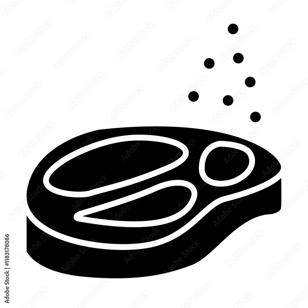 Steak icon in glyph style Steak icon in glyph style