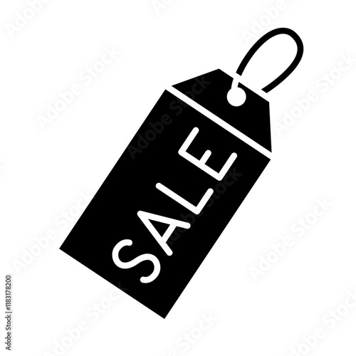 Sale tag icon in glyph style