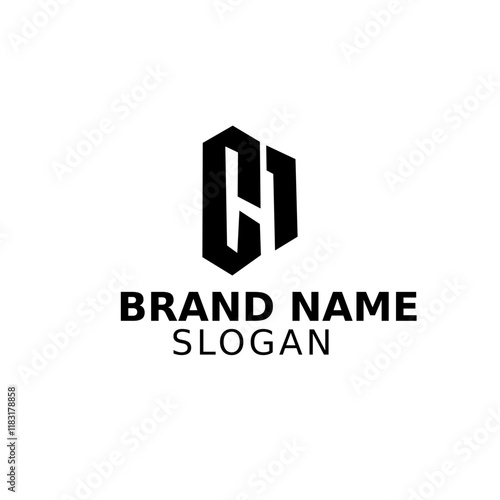 the letters cH. vector logo minimalist design