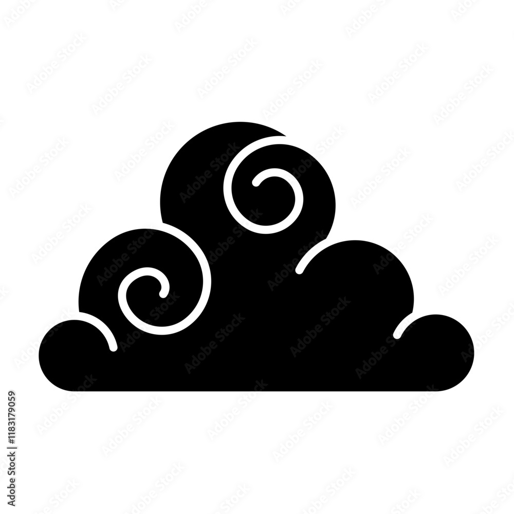 Abstract Cloud , Chinese Cloud , Curl cloud ,Decoration cloud icon in glyph style Abstract Cloud , Chinese Cloud , Curl cloud ,Decoration cloud icon in glyph style