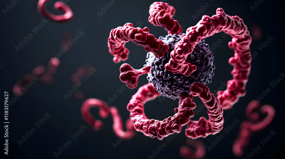 Illustration of red virus Illustration of red virus