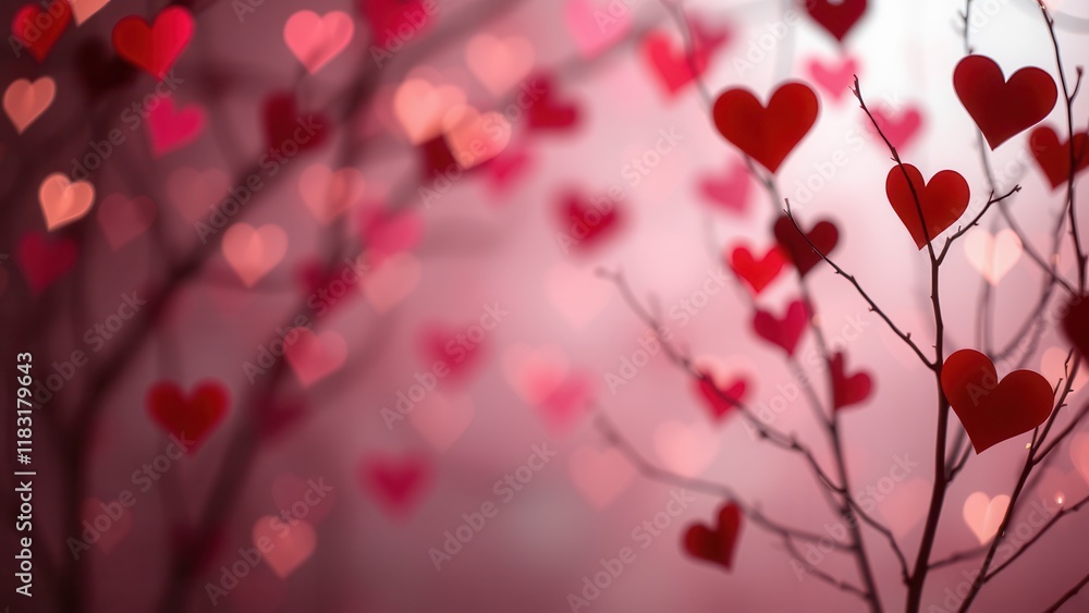 Obraz premium Romantic background with hearts.