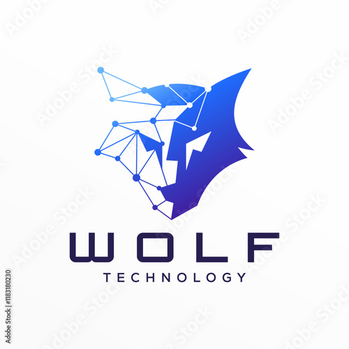 Wolf Tech Logo Icon Vector Template