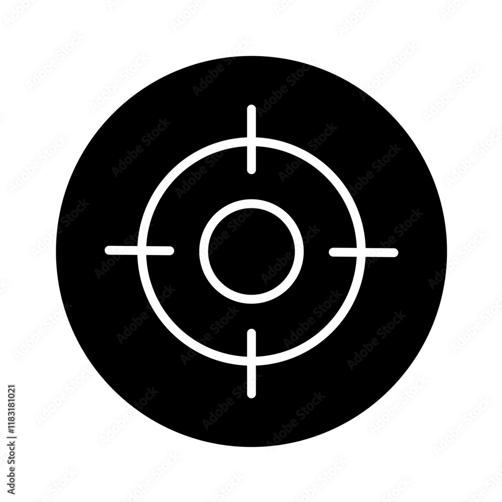 Gun aim icon in glyph style Gun aim icon in glyph style
