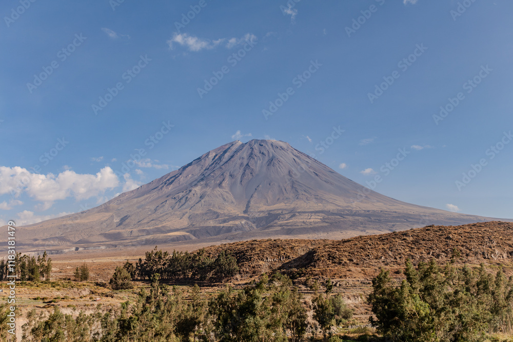 Misti Volcano Landscape, travel destination in Arequipa, Peru. Misti Volcano Landscape, travel destination in Arequipa, Peru.