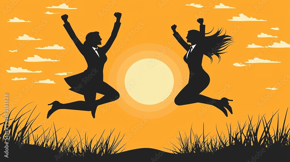Celebrating Success: Women Jumping for Joy Celebrating Success: Women Jumping for Joy