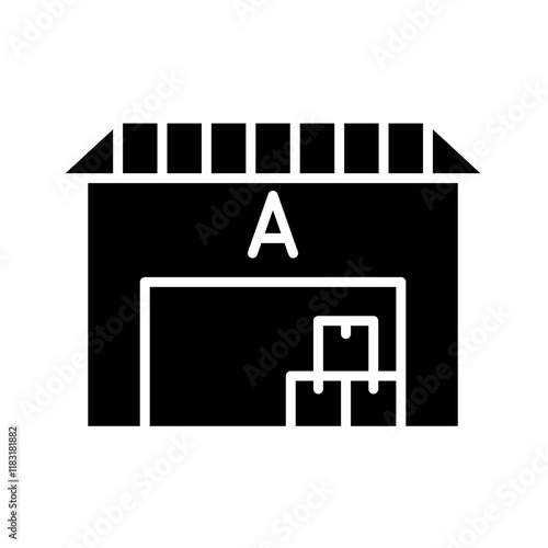 Warehouse icon in glyph style