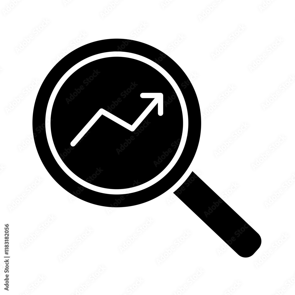 Magnifying glass icon in glyph style Magnifying glass icon in glyph style