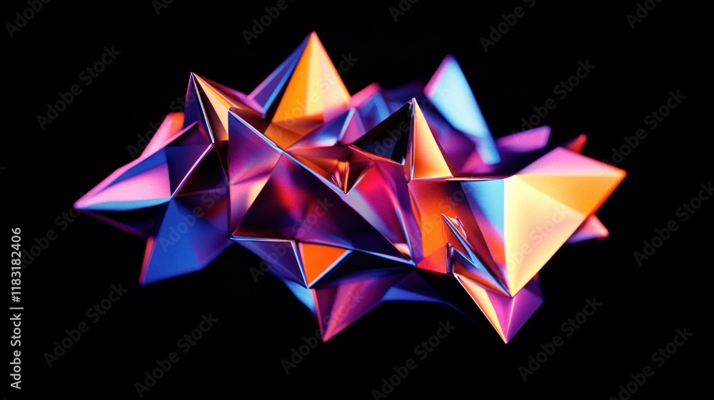 Abstract Neon Geometric Polygons: A Symphony of Color and Form Abstract Neon Geometric Polygons: A Symphony of Color and Form