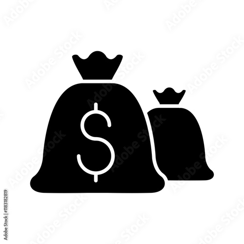 Real estate investment icon in glyph style