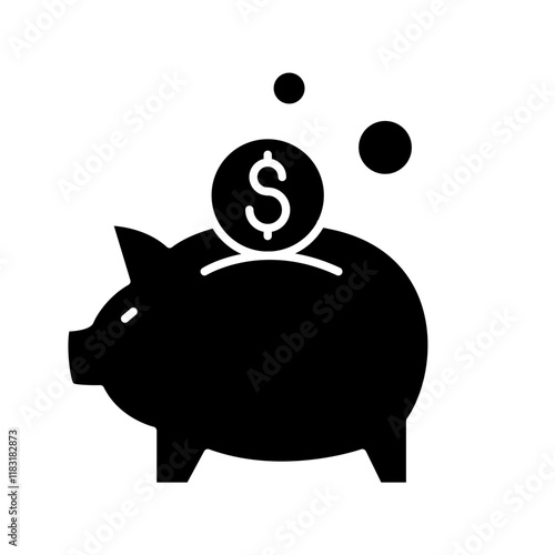 Mobile banking icon in glyph style