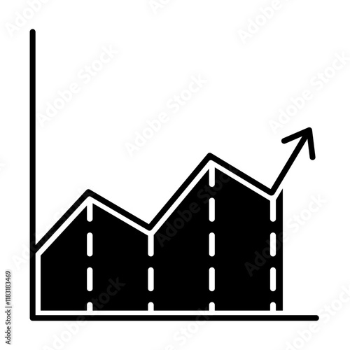 graph icon in glyph style