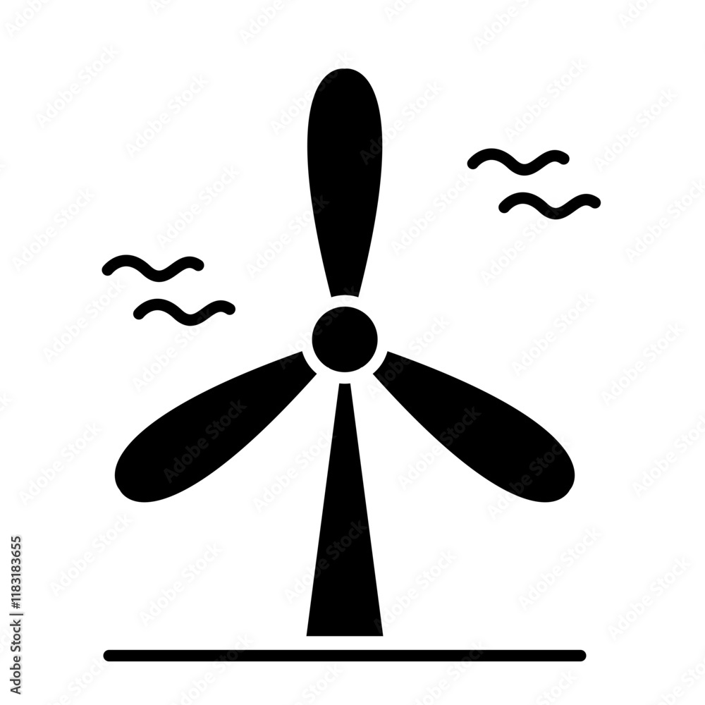 Windmill icon in glyph style Windmill icon in glyph style