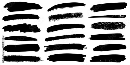 Vector Brushstrokes Set. Bold and Artistic Stroke, brush texture