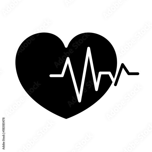 Pulse icon in glyph style