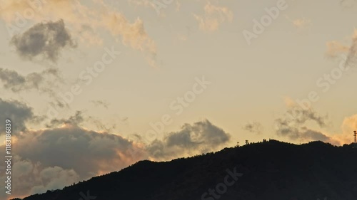 Japan's Sunset and Mountains: Contrast