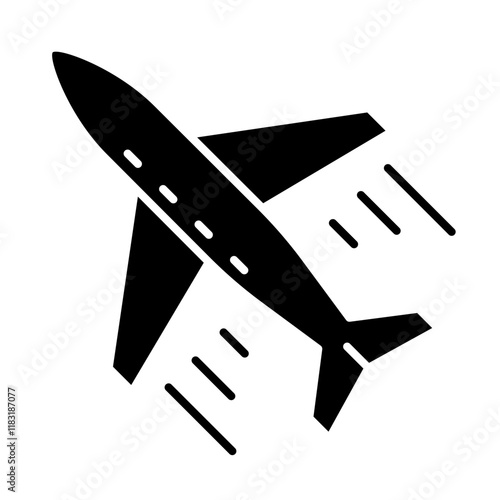 Airplane icon in glyph style