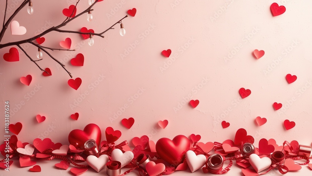 Romantic background with hearts. Romantic background with hearts.