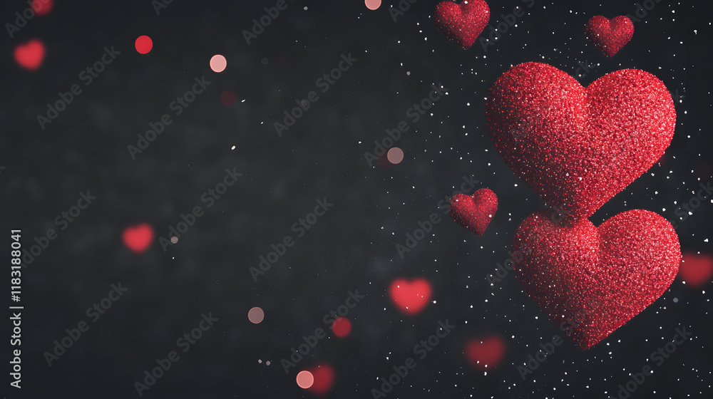 Valentine’s Day background with red hearts flying in the air
Valentine’s Day background with red hearts flying in the air