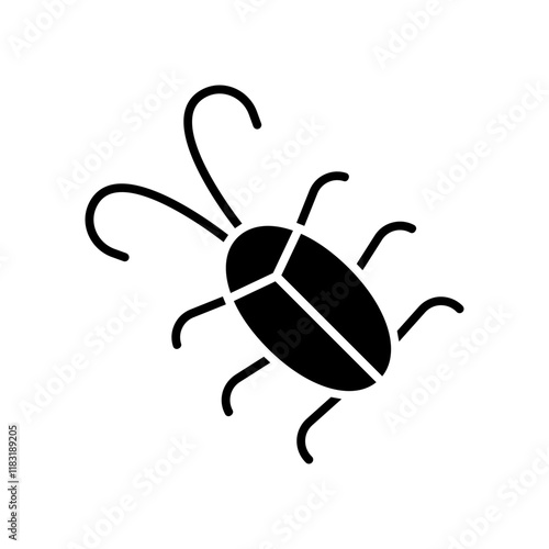 Cockroach icon in glyph style