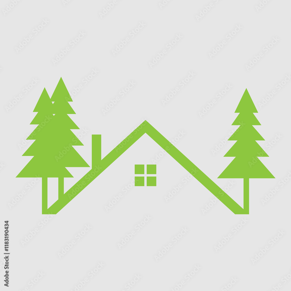 Obraz premium christmas tree and house