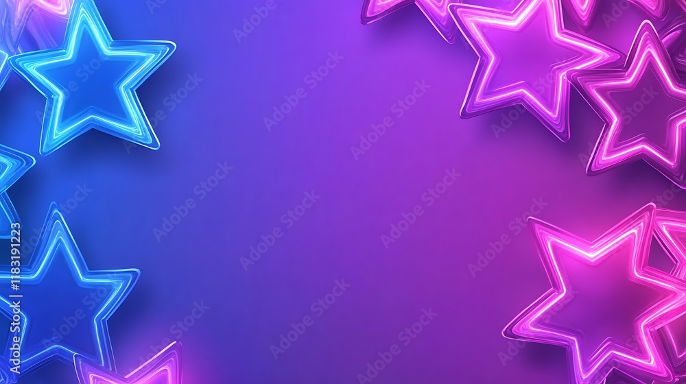 Glowing Neon Stars Abstract Background Design Glowing Neon Stars Abstract Background Design