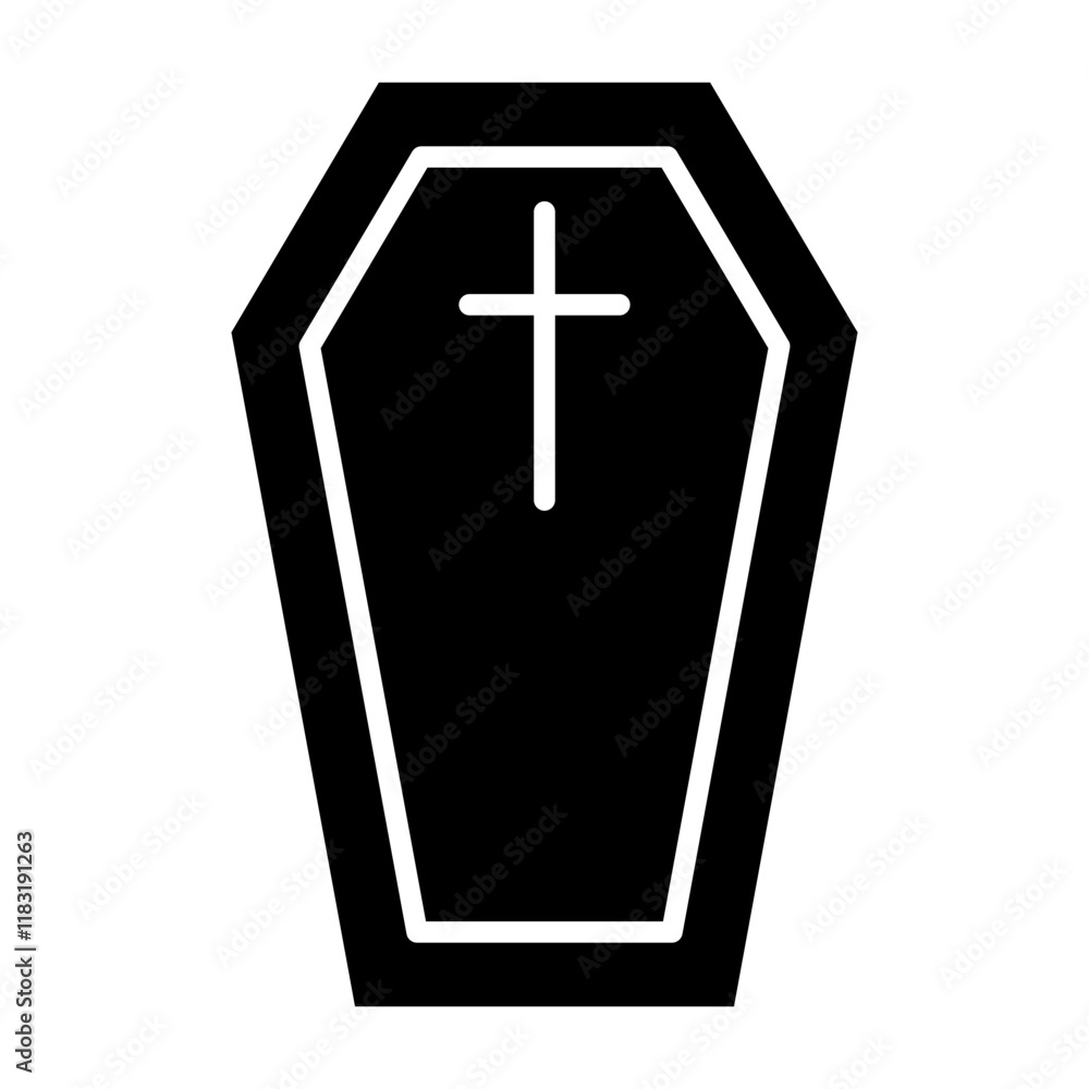 Coffin icon in glyph style Coffin icon in glyph style