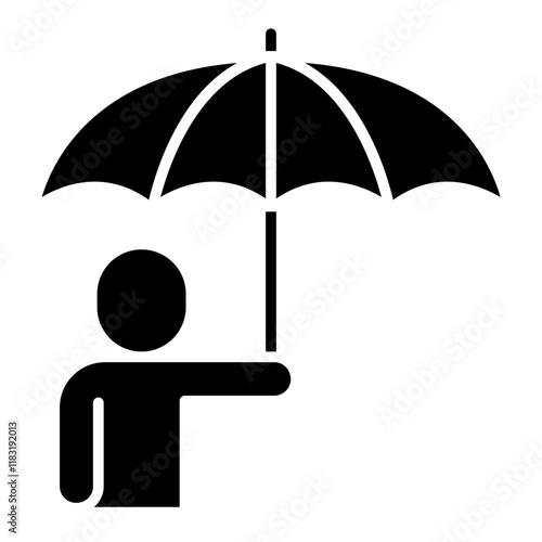 Personal insurance icon in glyph style