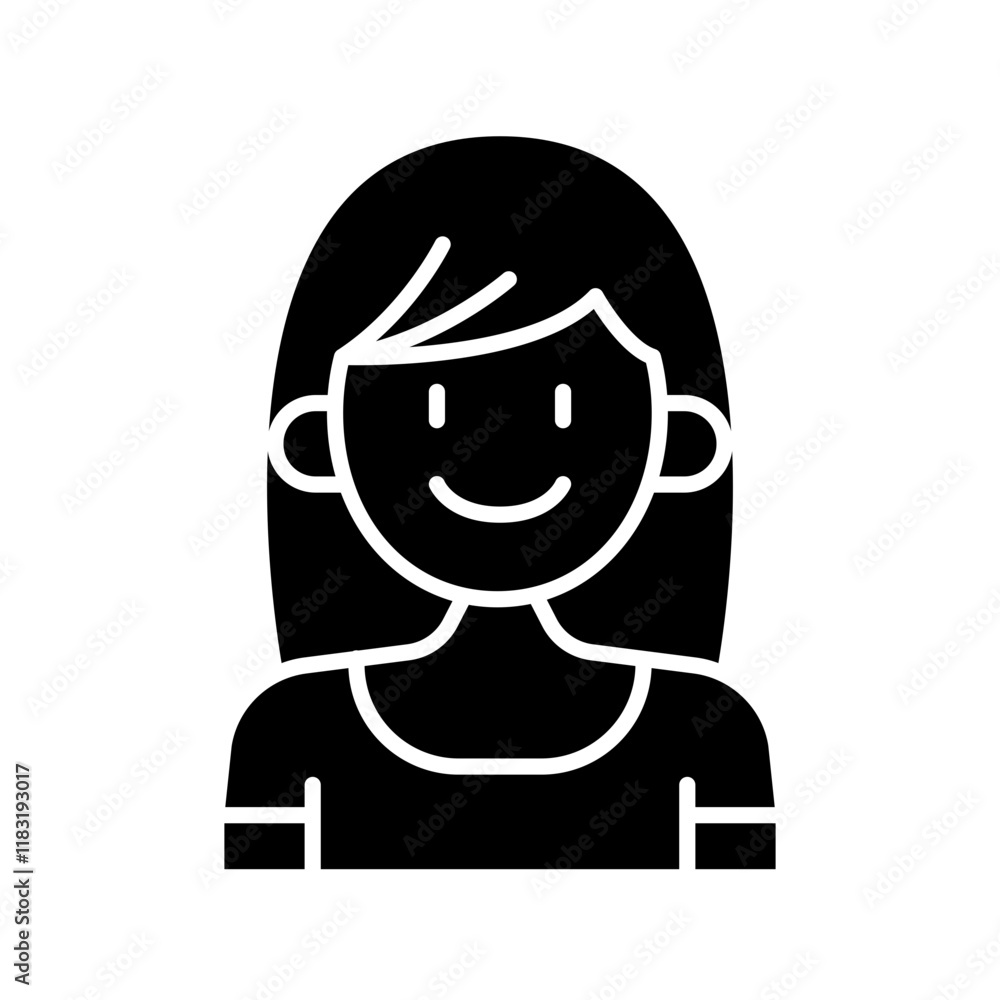 Woman icon in glyph style Woman icon in glyph style