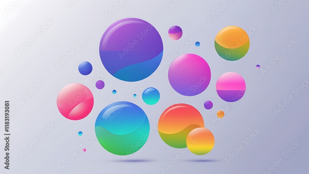 Colorful Abstract Spheres Floating in Space Colorful Abstract Spheres Floating in Space