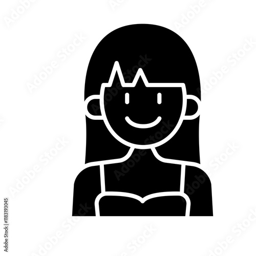 Woman icon in glyph style