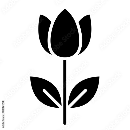 Flower icon in glyph style