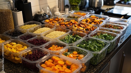 Assorted Prepared Meal Components Ready For Assembly photo