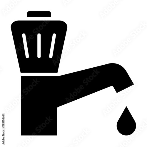 faucet icon in glyph style