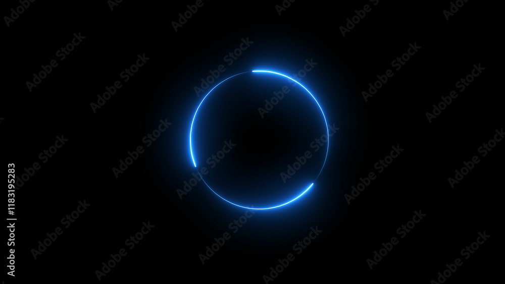Glowing flow circle Green neon light line loop circle neon light ring frame. Neon round frame, circle, ring shape, loading, empty space concept. black background. Glowing flow circle Green neon light line loop circle neon light ring frame. Neon round frame, circle, ring shape, loading, empty space concept. black background.