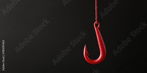 Red Hook Hanging on Dark Background