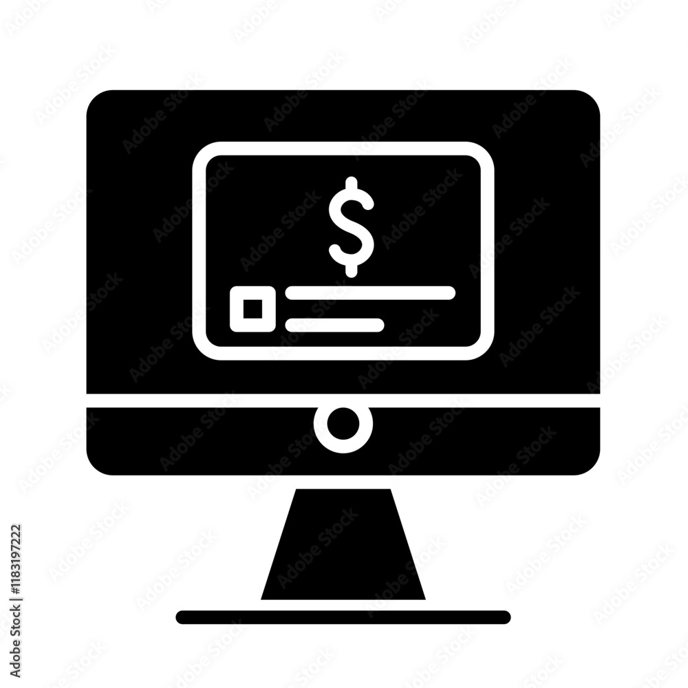 Internet banking icon in glyph style