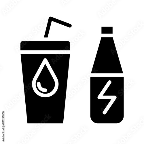Energy Drinks icon in glyph style