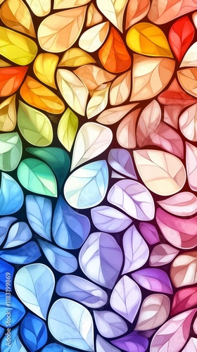 Wallpaper Mural Colorful Abstract Leaf Pattern Torontodigital.ca