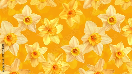 Wallpaper Mural daffodil seamless pattern wallpaper Torontodigital.ca