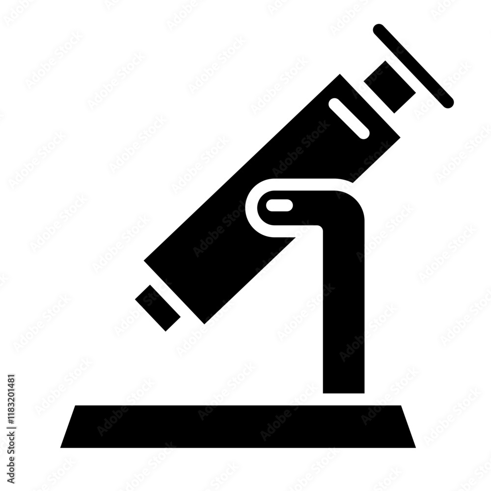 Microscope icon in glyph style Microscope icon in glyph style