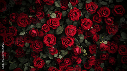 Fototapeta Naklejka Na Ścianę i Meble -  the red rose flower pattern wallpaper