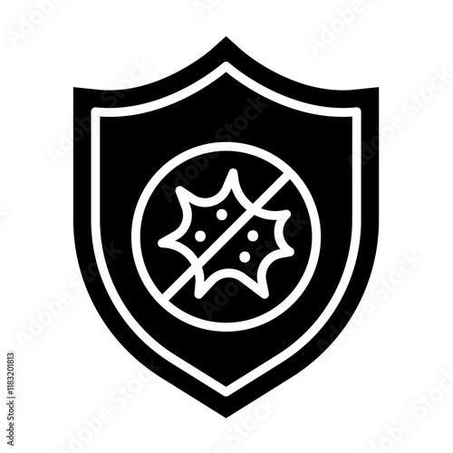 anti bacteria icon in glyph style