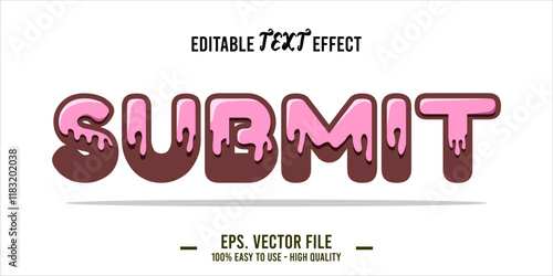 typography SUBMIT word art illustration, editable text effect, eps file format	