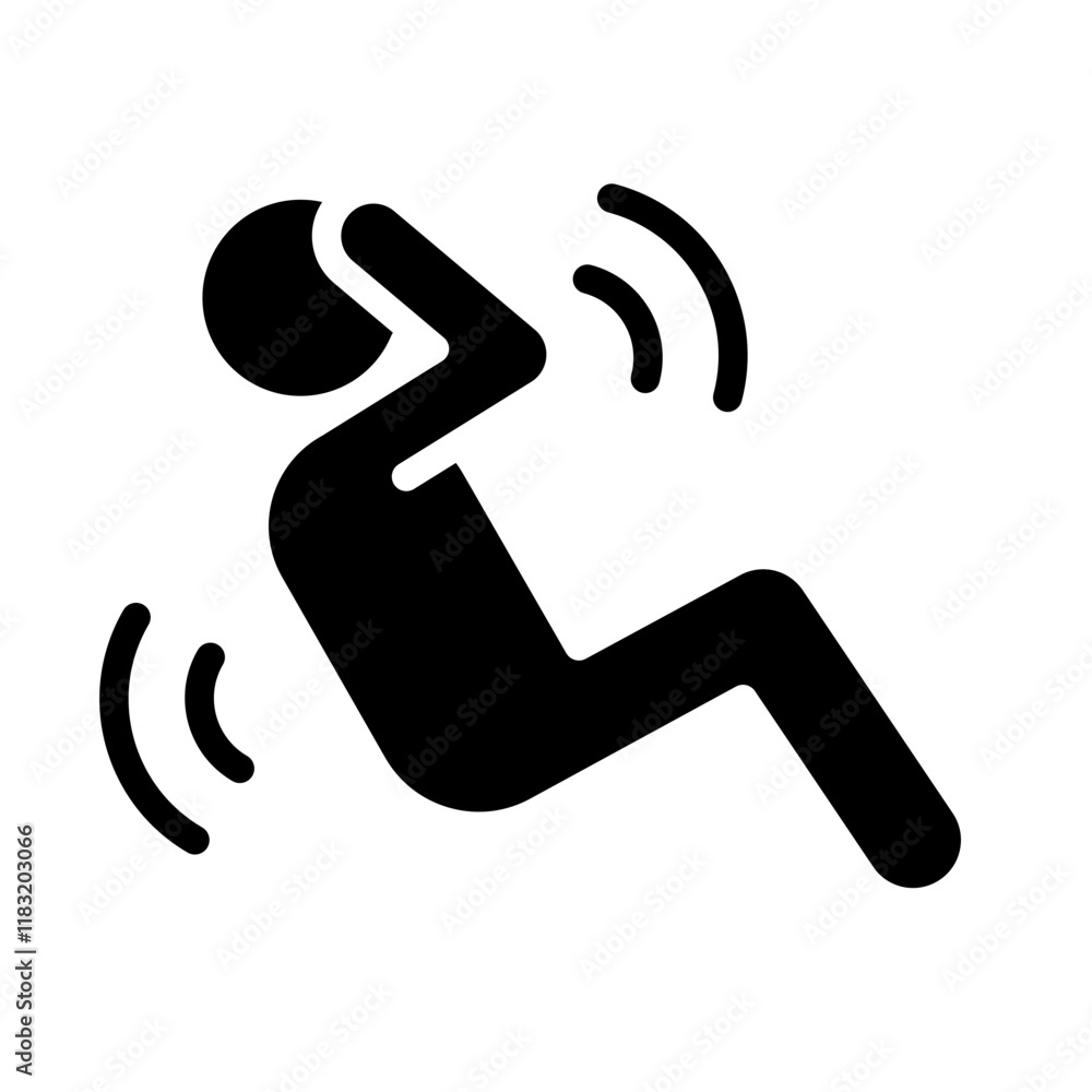 Sit up icon in glyph style Sit up icon in glyph style