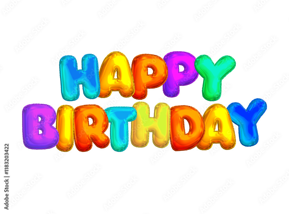 Rainbow bright colourful air celebrated balloons word HAPPY BIRTHDAY Rainbow bright colourful air celebrated balloons word HAPPY BIRTHDAY